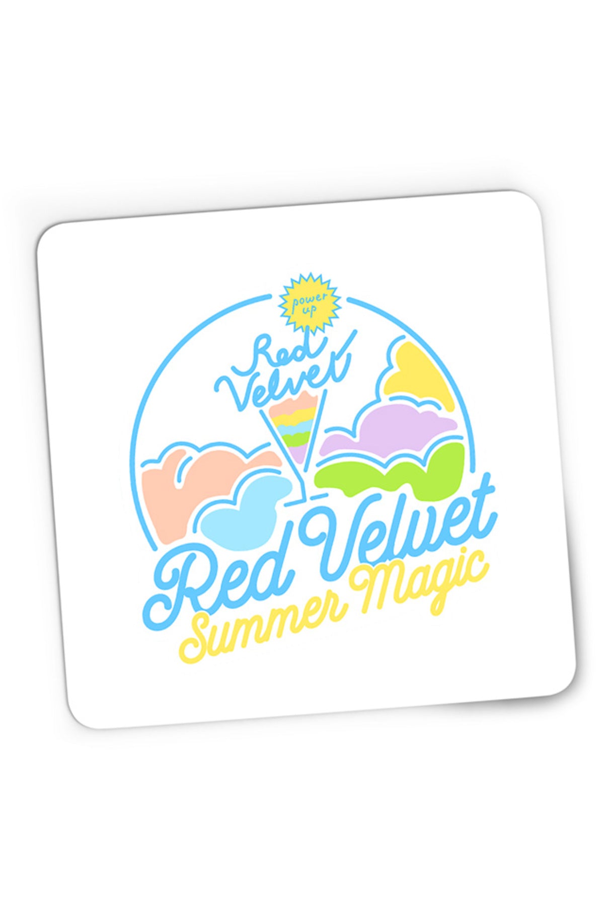 Mousepad Gaming Red Velvet K-Pop Logo Summer Magic Vibe Colorful, 21x19 cm
