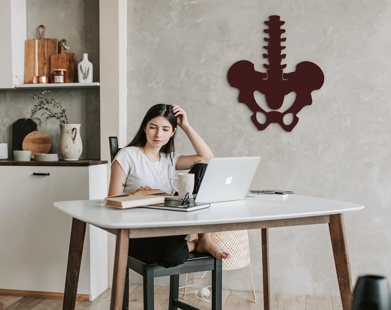 Pelvic Bone Wood Wall Art: Therapy Office Decor