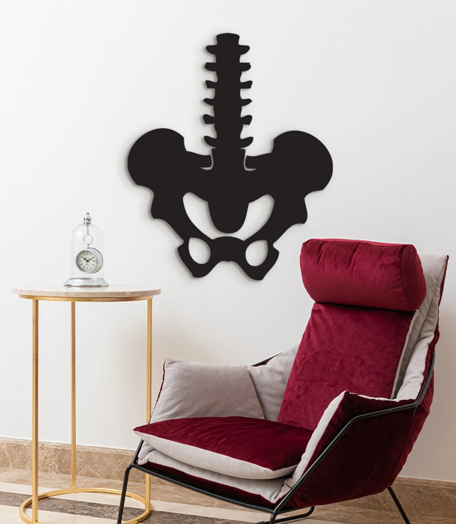 Pelvic Bone Wood Wall Art: Therapy Office Decor