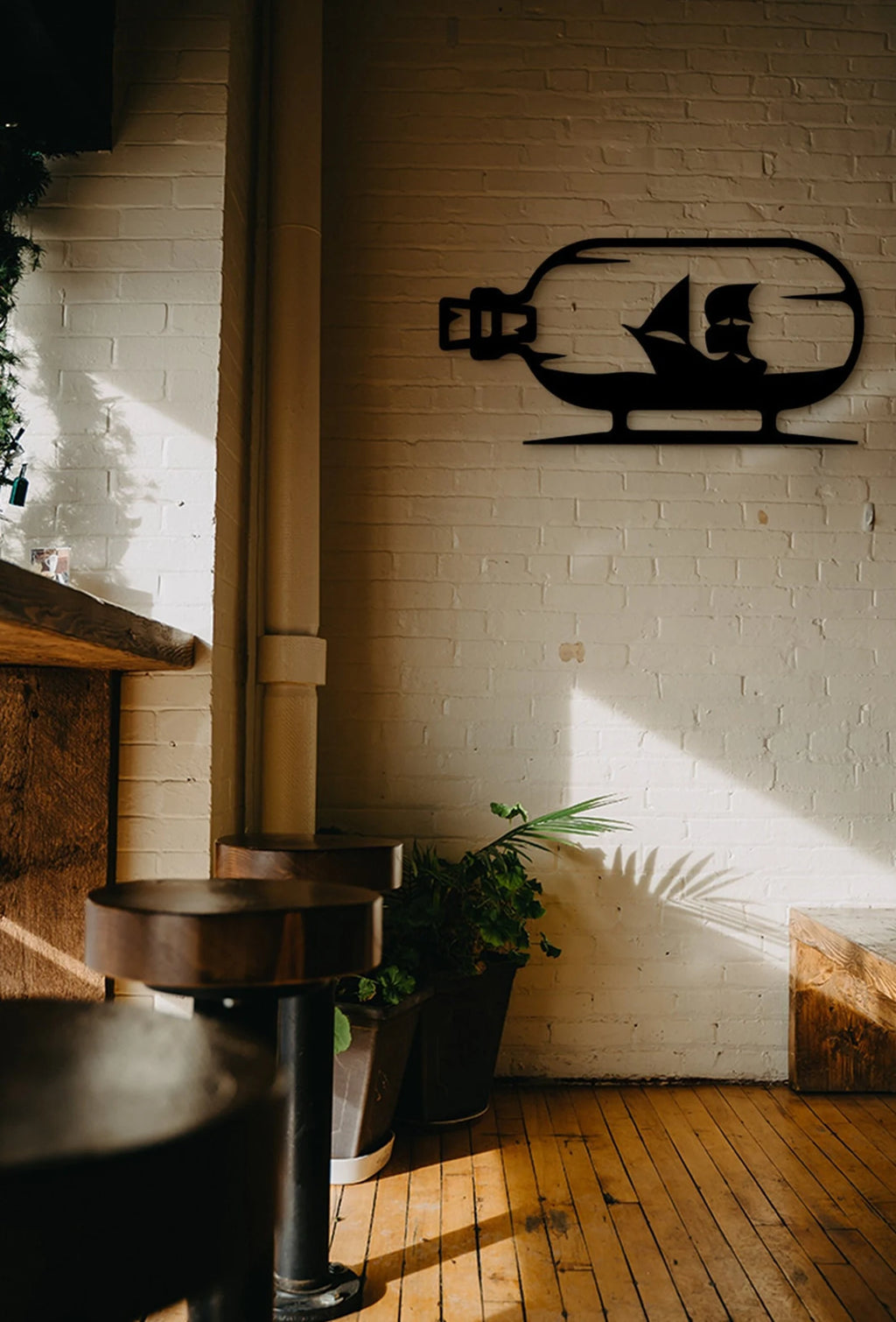 Wooden Sailboat Wall Art: 3D Shadow Effect, Laser Cut Ship