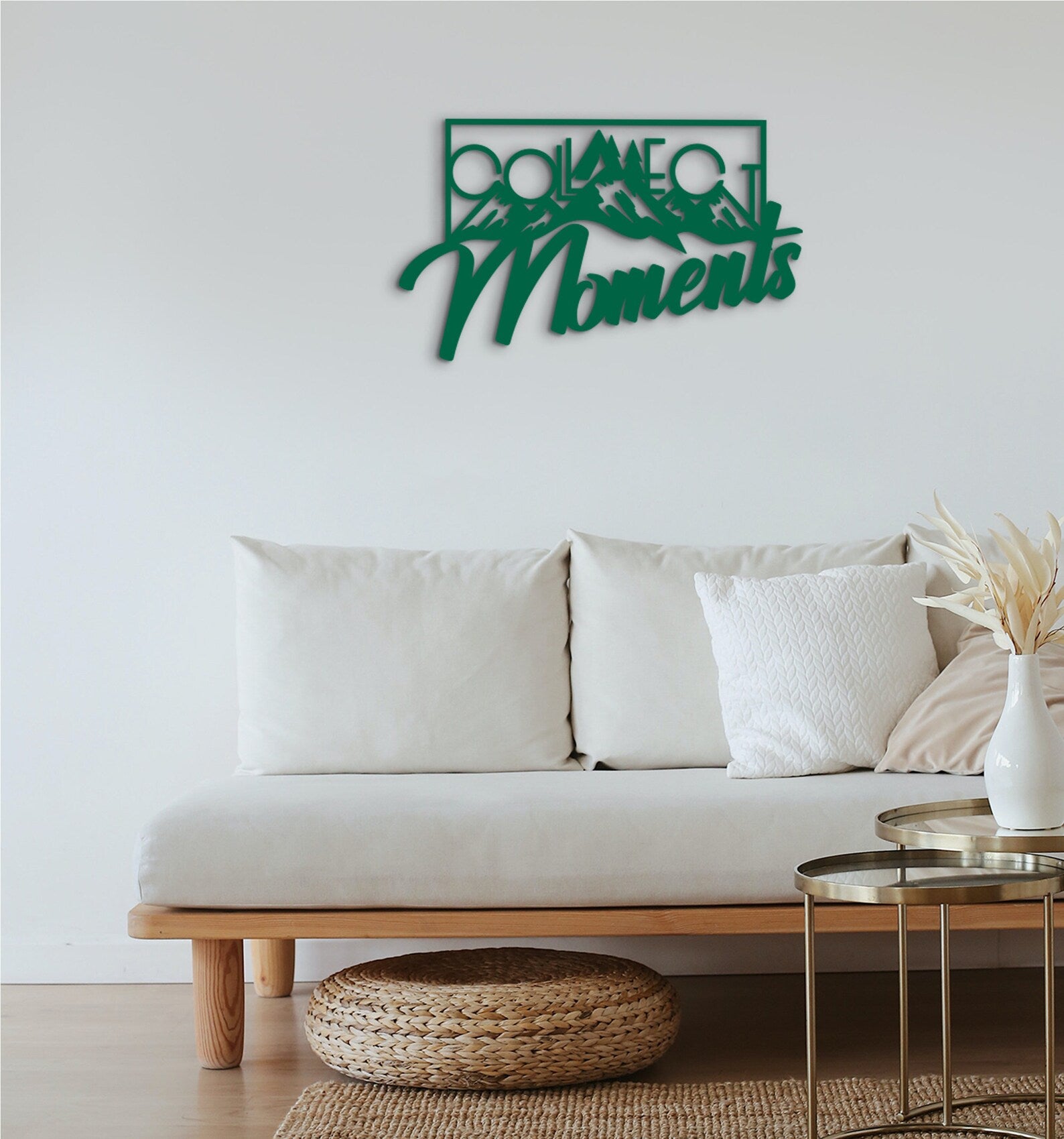 Collect Moments Wood Sign: Inspirational Wall Art Decor