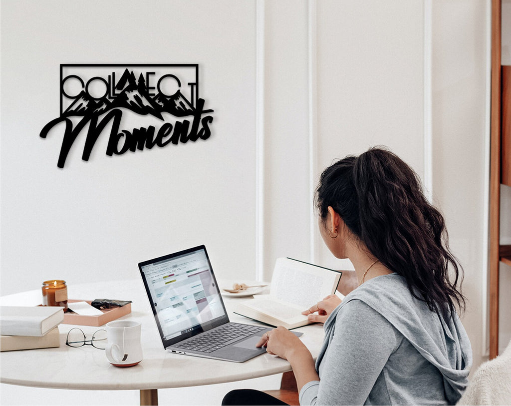 Collect Moments Wood Sign: Inspirational Wall Art Decor