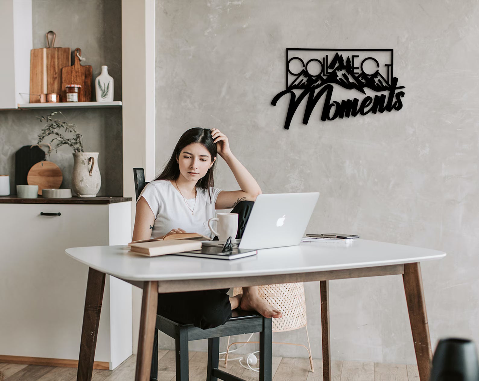Collect Moments Wood Sign: Inspirational Wall Art Decor
