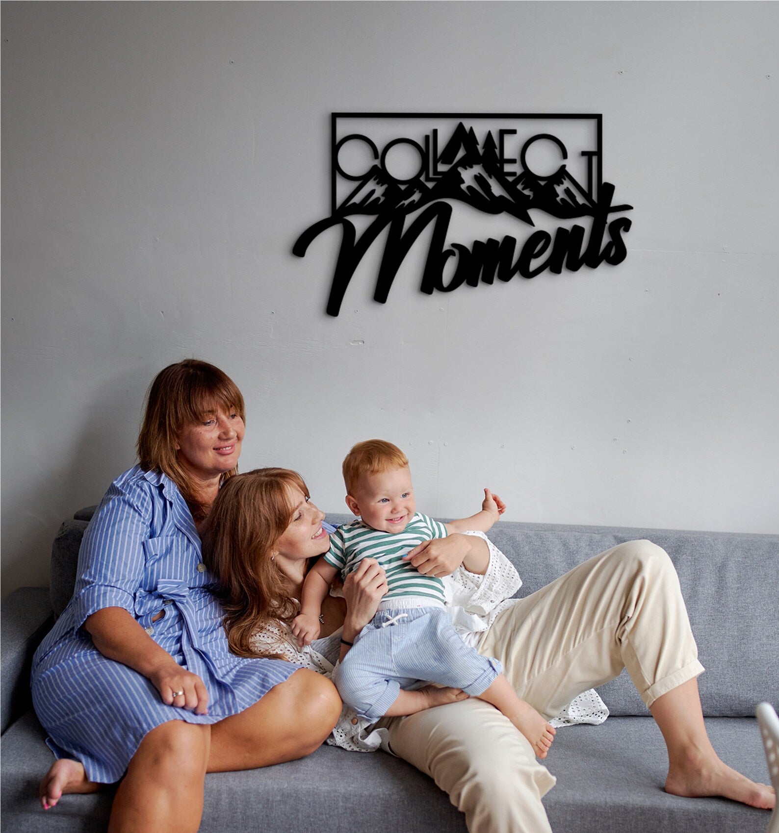 Collect Moments Wood Sign: Inspirational Wall Art Decor