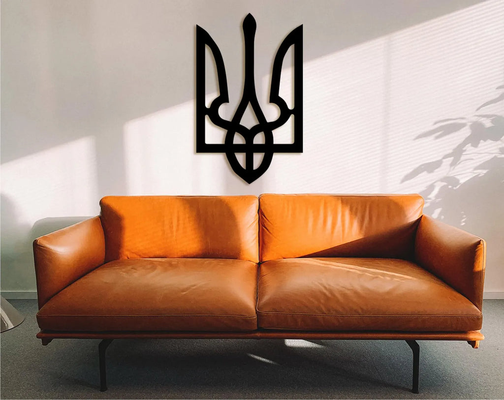 Ukraine Flag Tryzub Wood Wall Decor, Ukrainian Coat of Arms