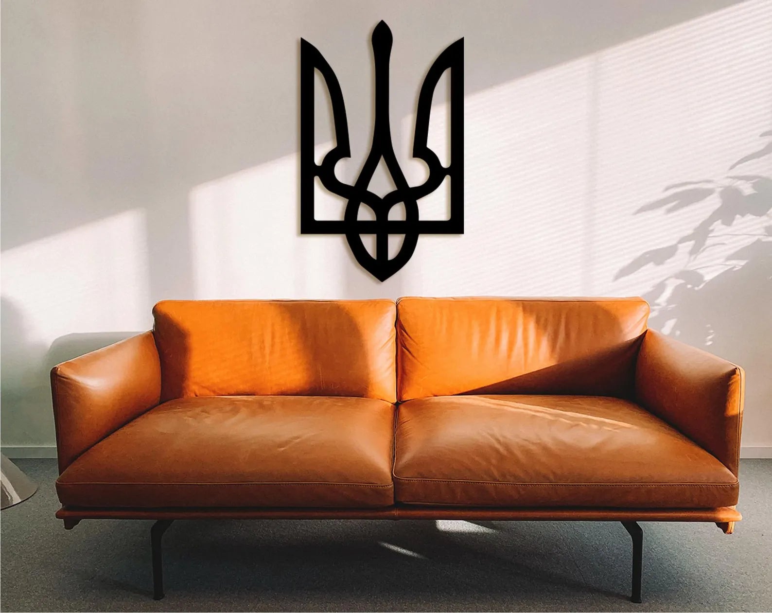 Ukraine Flag Tryzub Wood Wall Decor, Ukrainian Coat of Arms