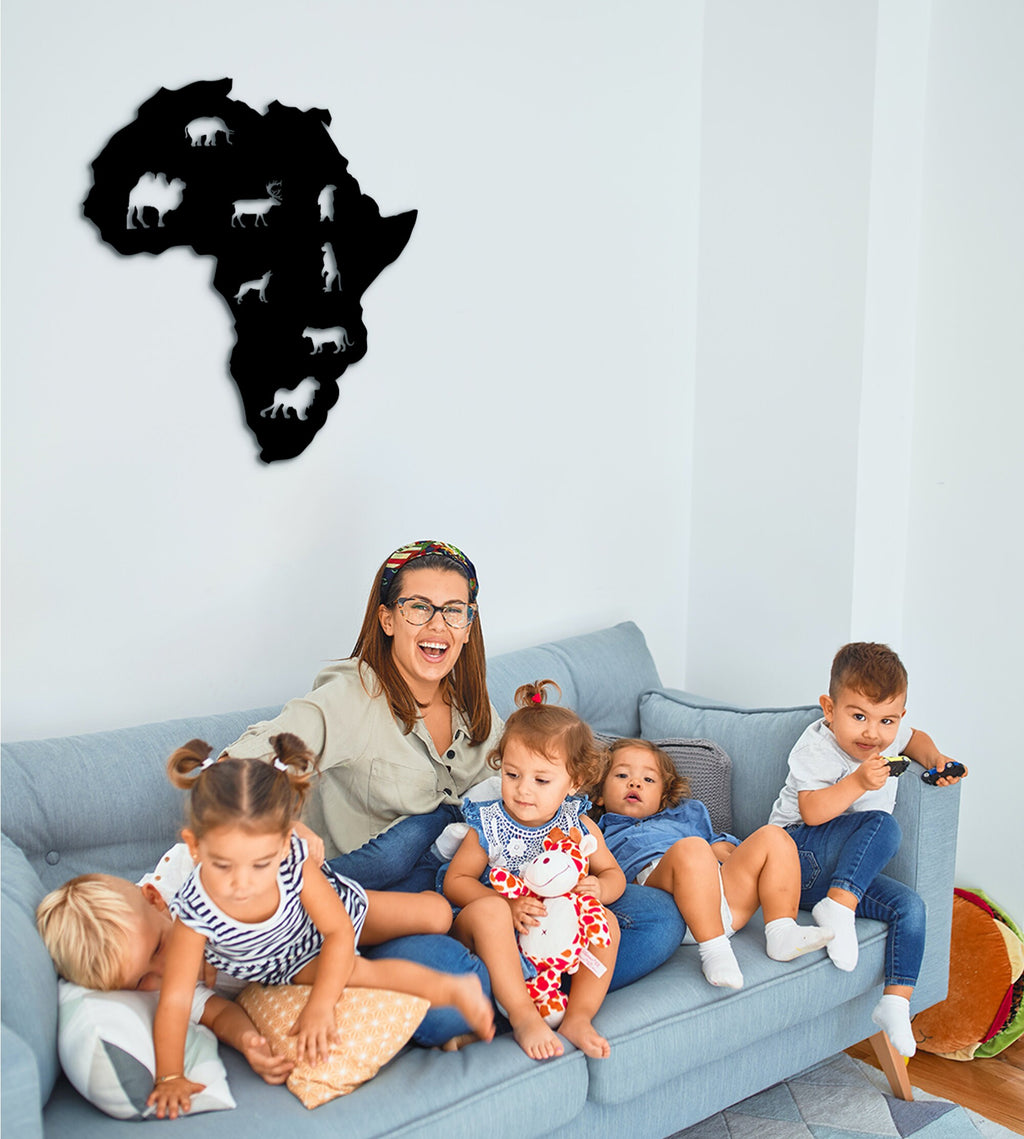 3D Africa Wood Wall Art: Animal Silhouette Decor