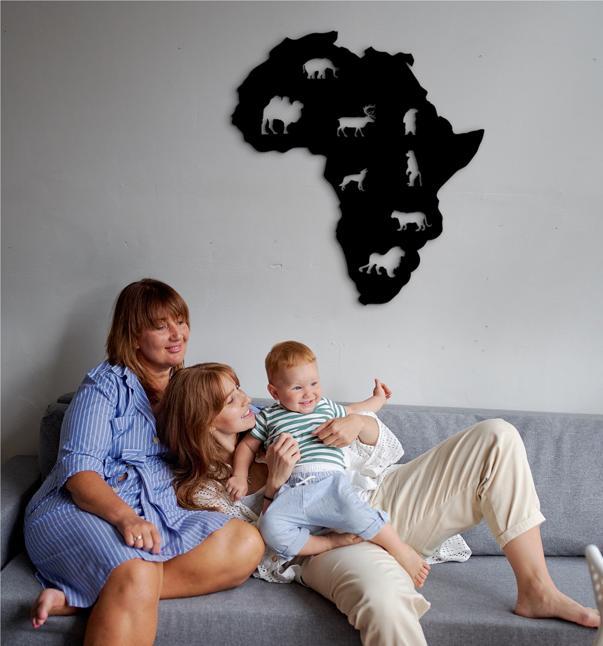 3D Africa Wood Wall Art: Animal Silhouette Decor