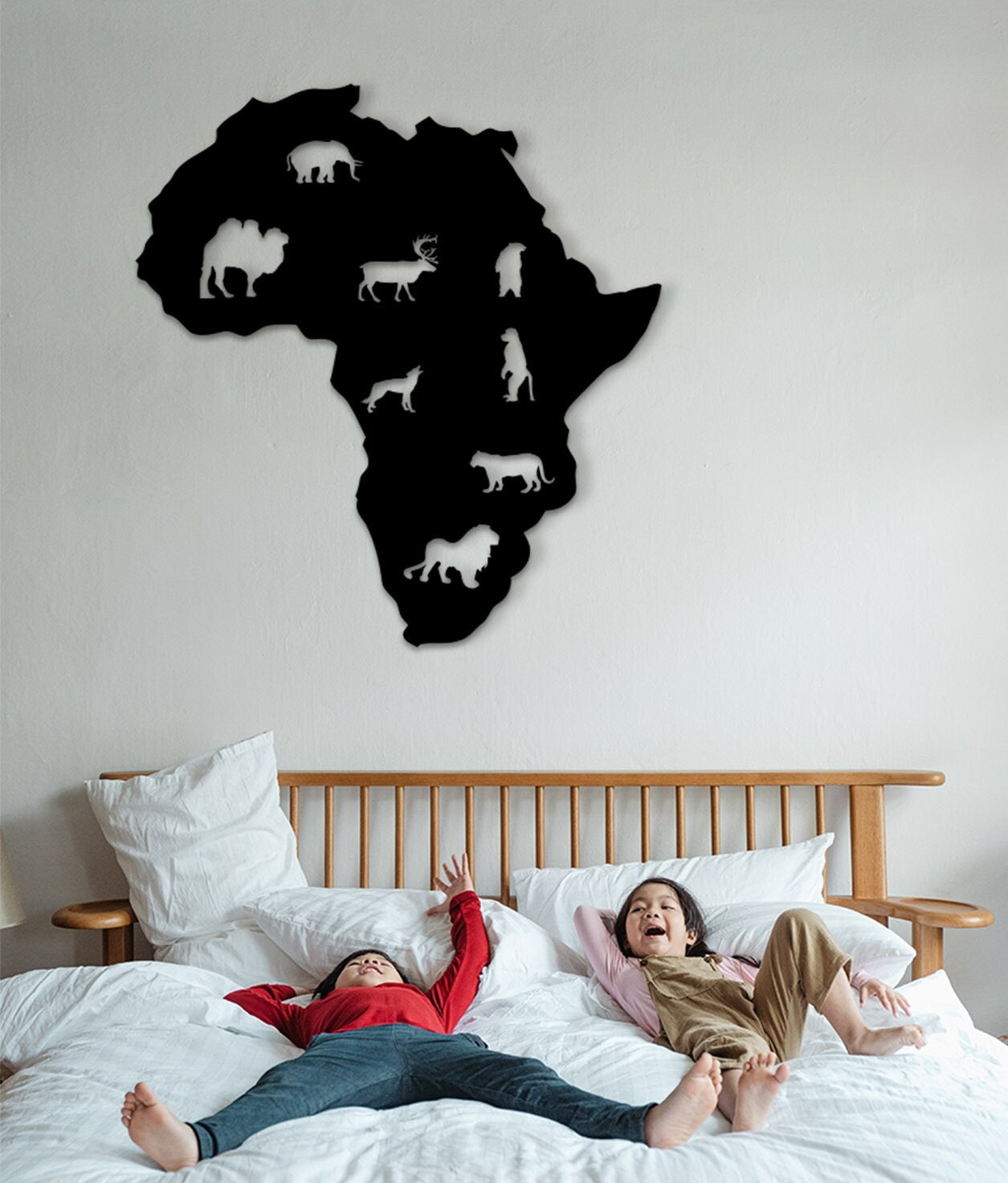 3D Africa Wood Wall Art: Animal Silhouette Decor
