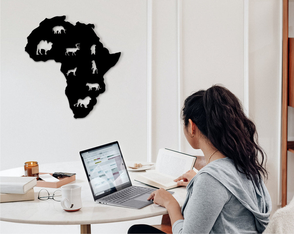 3D Africa Wood Wall Art: Animal Silhouette Decor