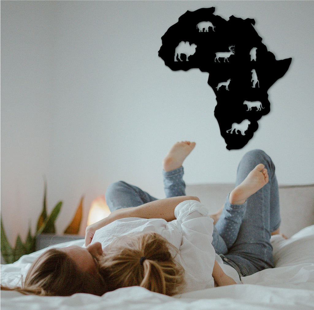 3D Africa Wood Wall Art: Animal Silhouette Decor