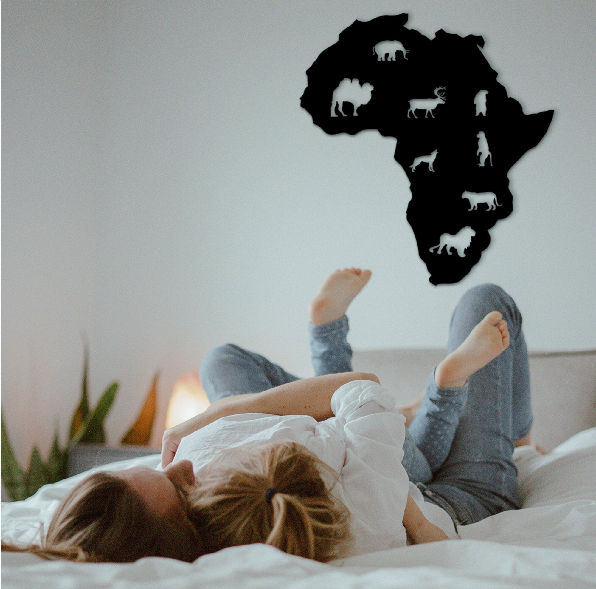 3D Africa Wood Wall Art: Animal Silhouette Decor