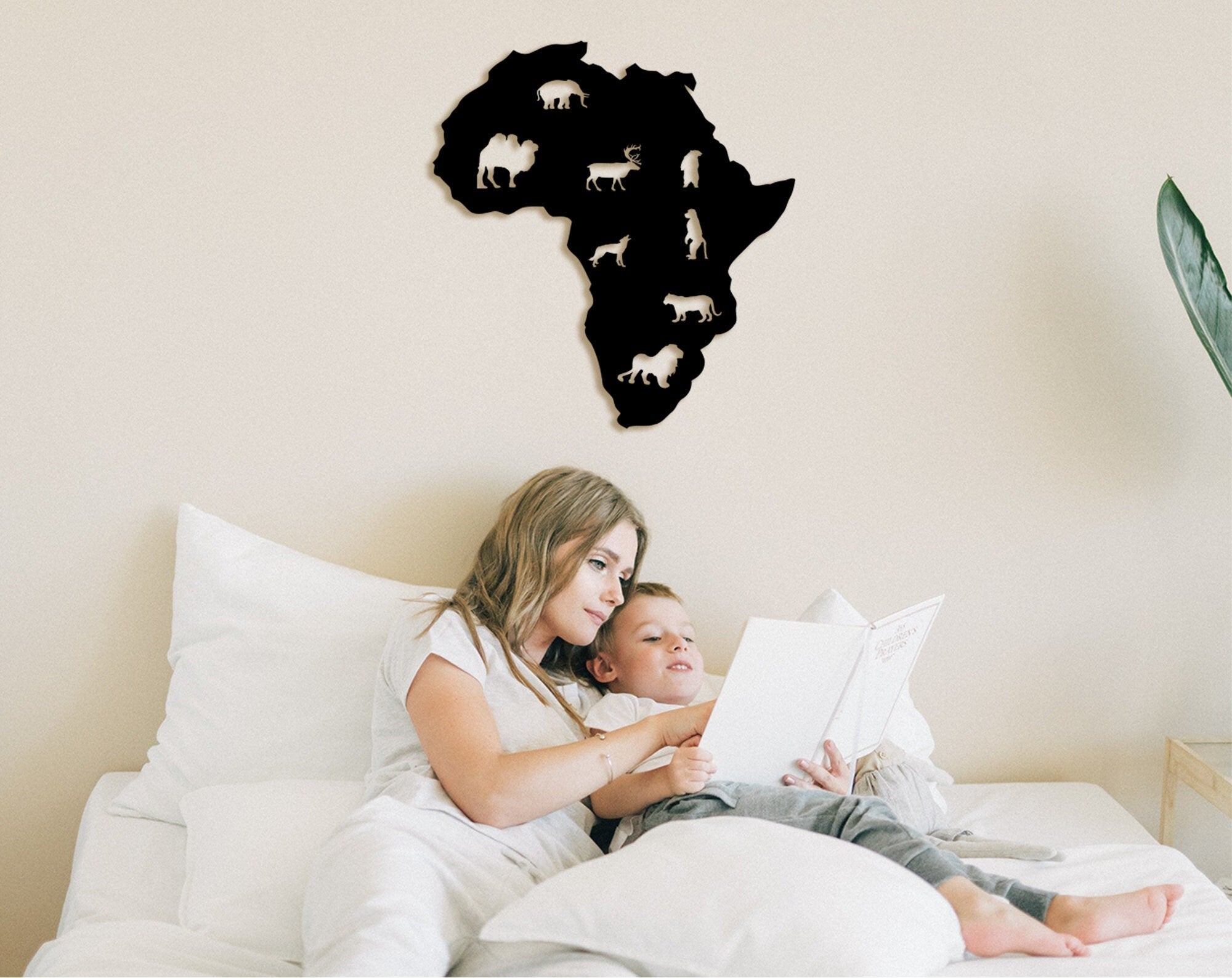 3D Africa Wood Wall Art: Animal Silhouette Decor