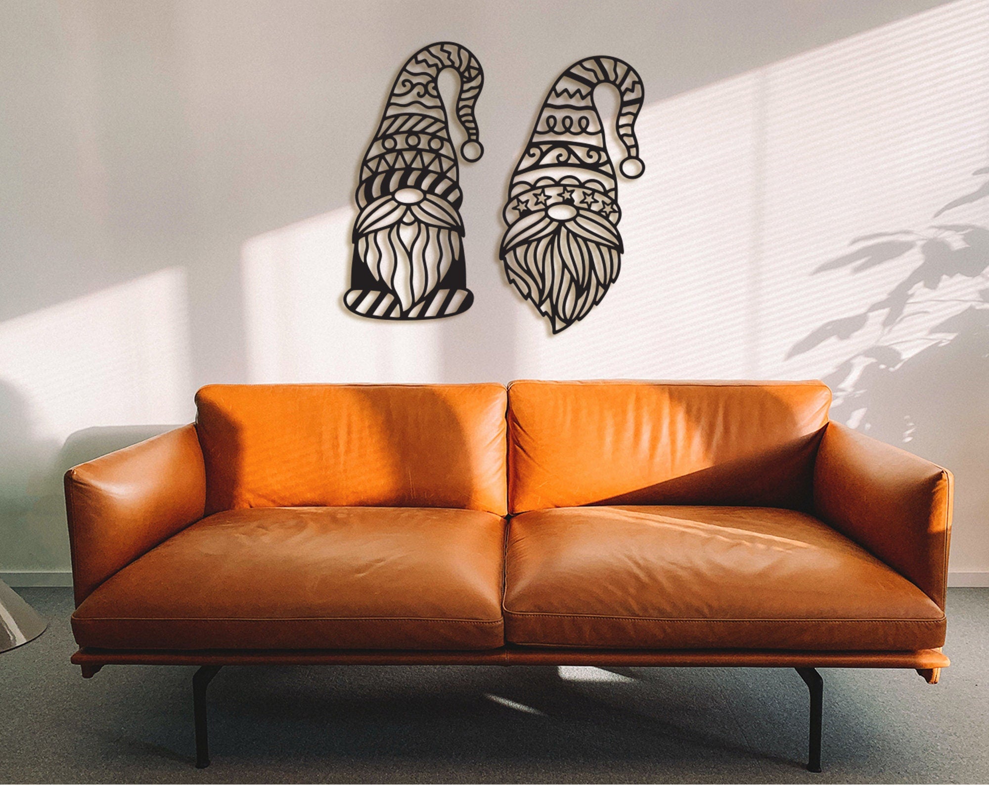 Gnomes Wood Ornament Set: Geometric Wall Art