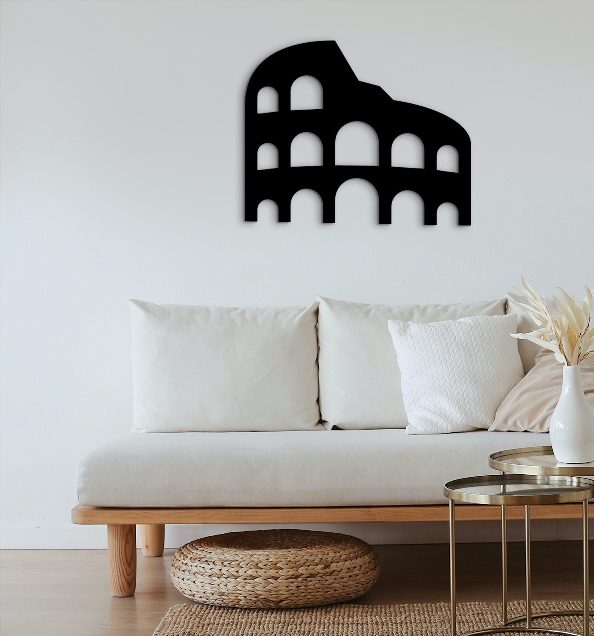 Colosseum Wood Wall Art: 3D Shadow Effect, Roman Decor
