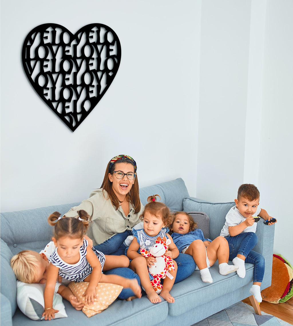 Geometric Heart Wood Wall Art: Love Home Decor
