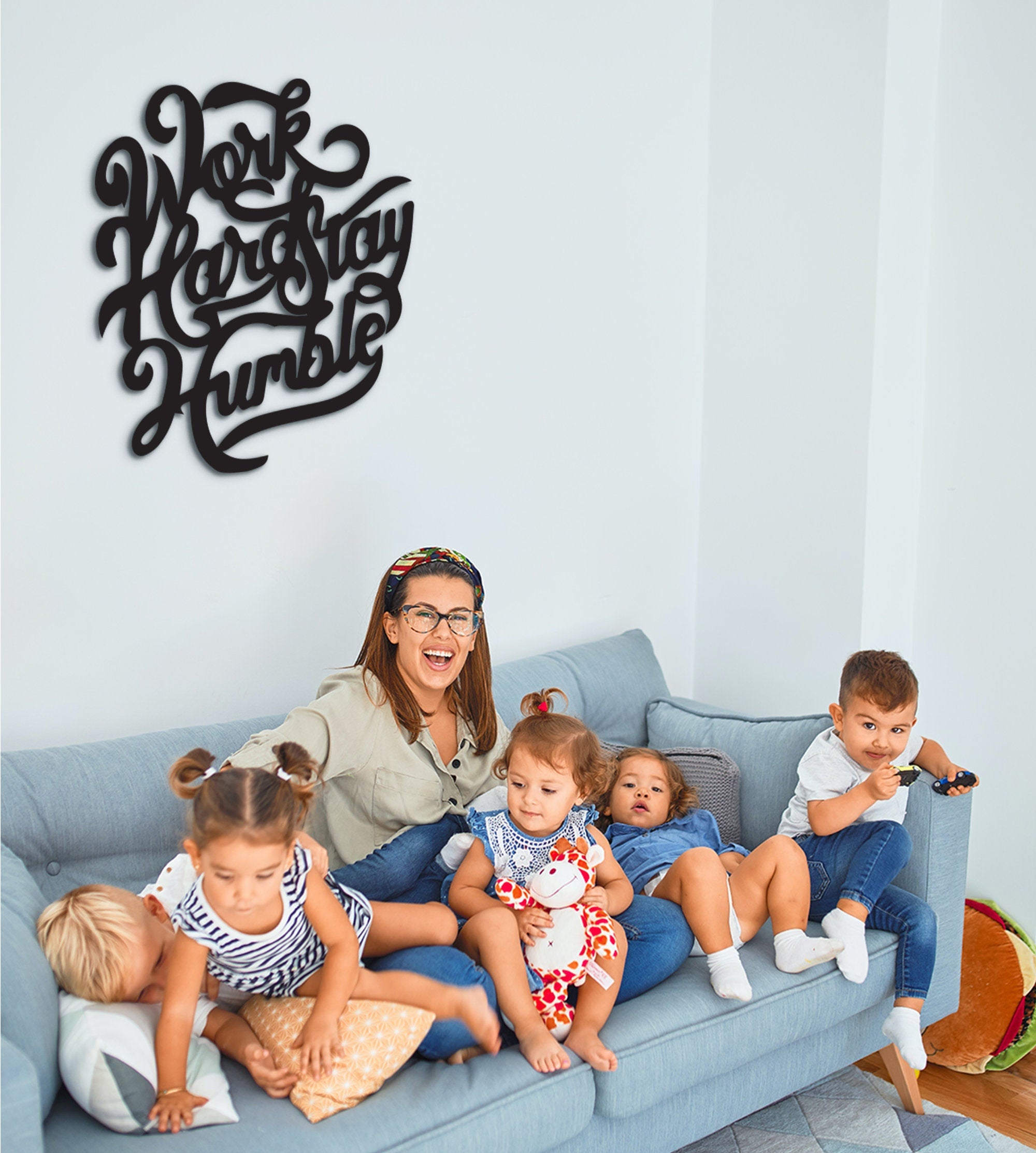 Work Hard Stay Humble Wood Sign: Laser Cut Motivational Wall Decor