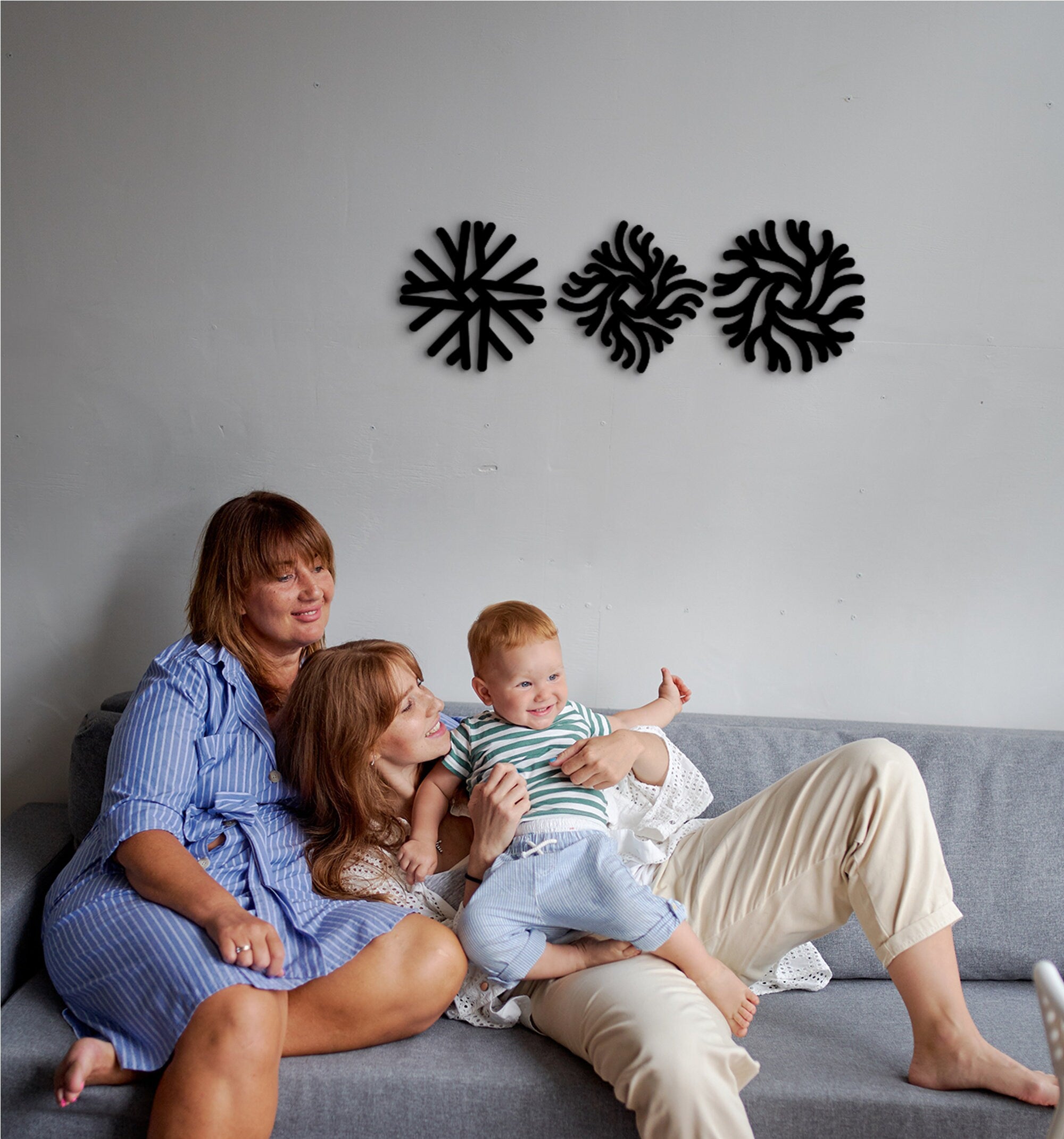3 Piece Neuron Wood Wall Art: Medical Office Decor