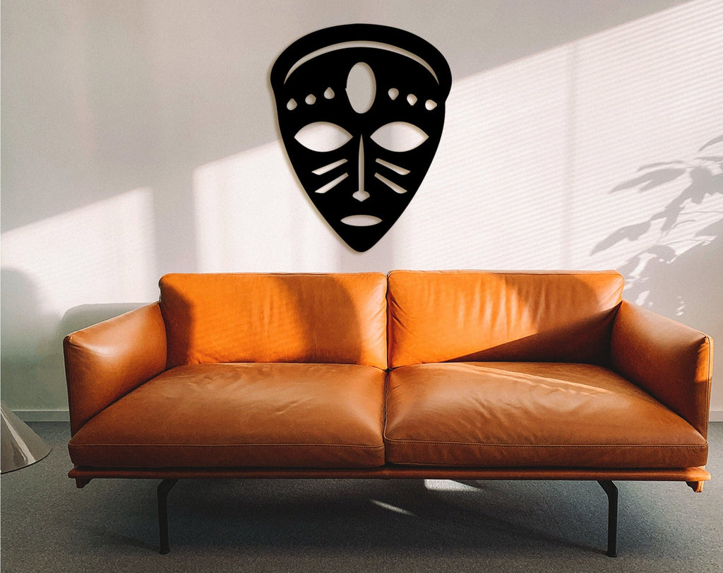 African Wood Mask: 3D Shadow Wall Art Decor