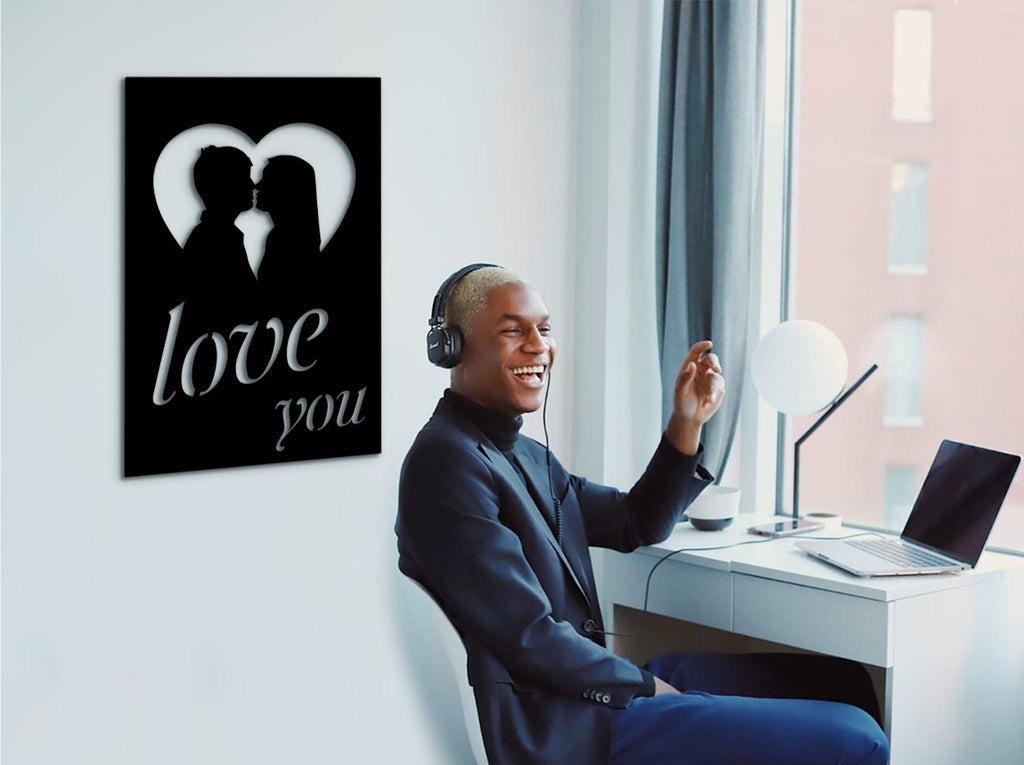 Love You Wood Sign: 3D Shadow Effect, Valentines Gift