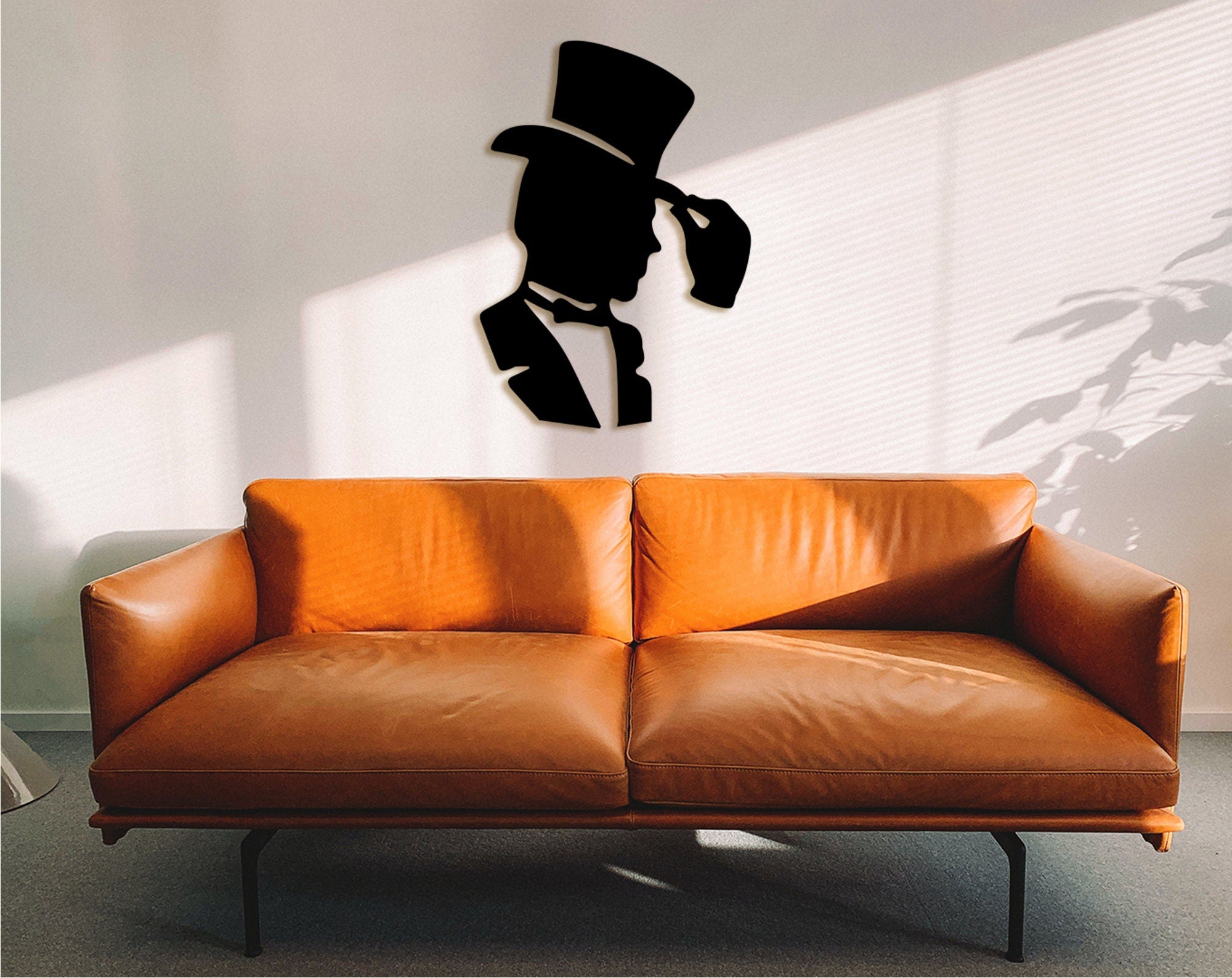 Victorian Gentleman Wood Wall Art: 3D Shadow Decor