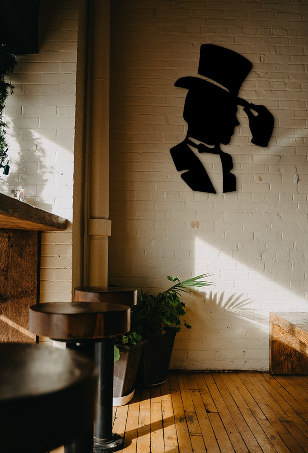 Victorian Gentleman Wood Wall Art: 3D Shadow Decor