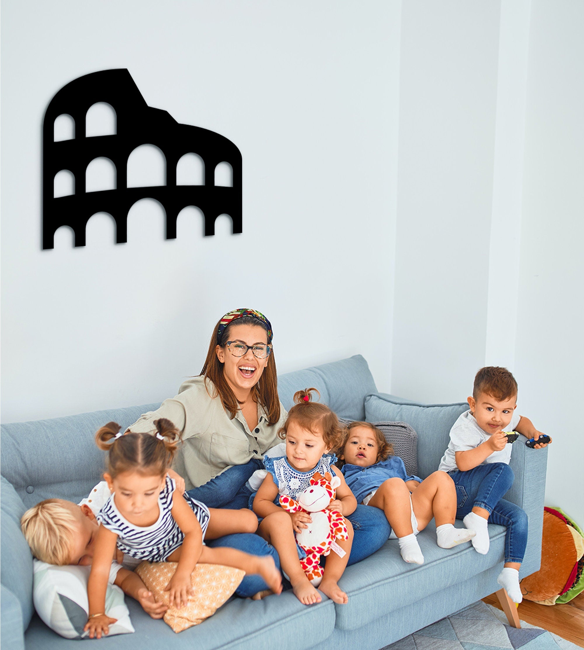 Colosseum Wood Wall Art: 3D Shadow Effect, Roman Decor