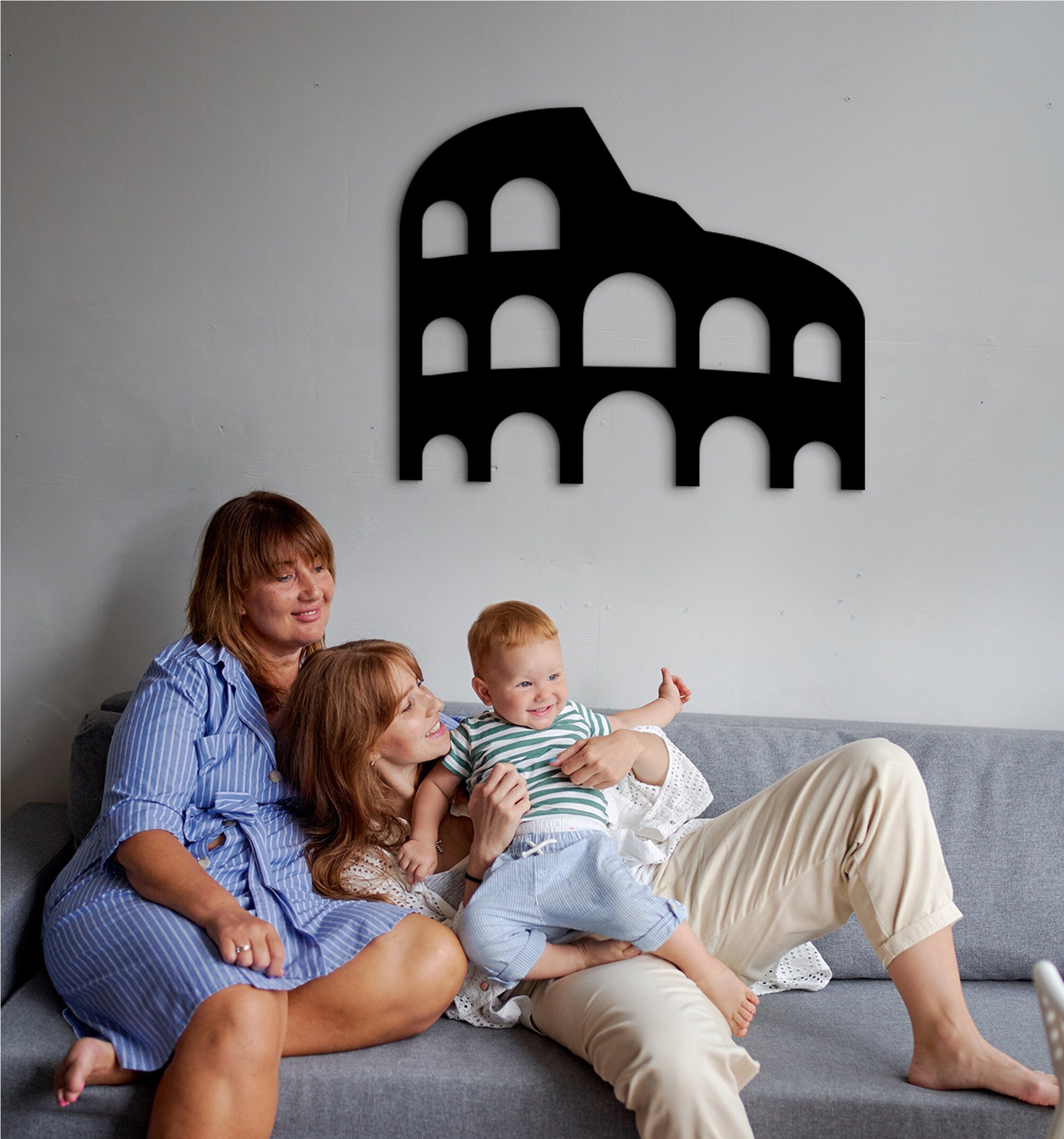 Colosseum Wood Wall Art: 3D Shadow Effect, Roman Decor