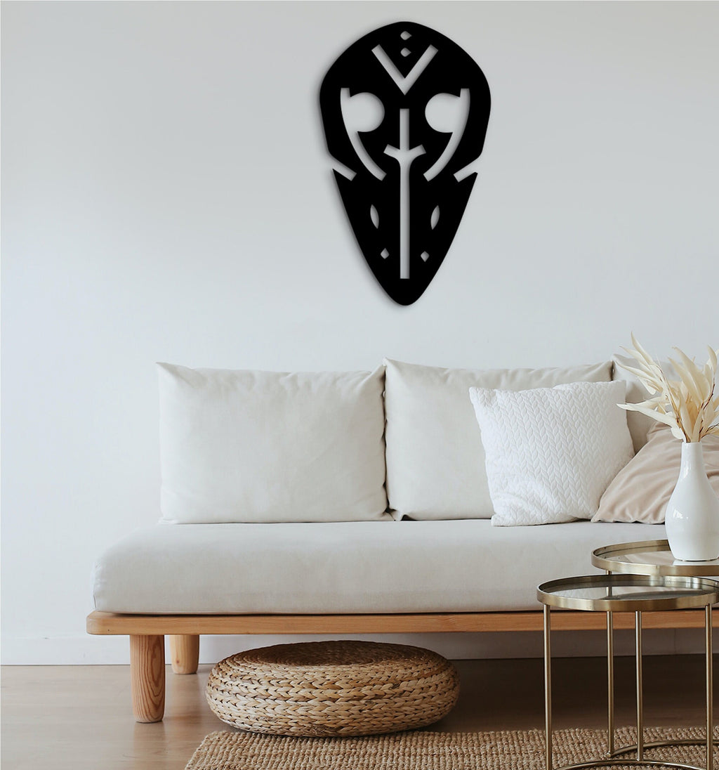 African Mask Wall Decor: Laser Cut Wood Art