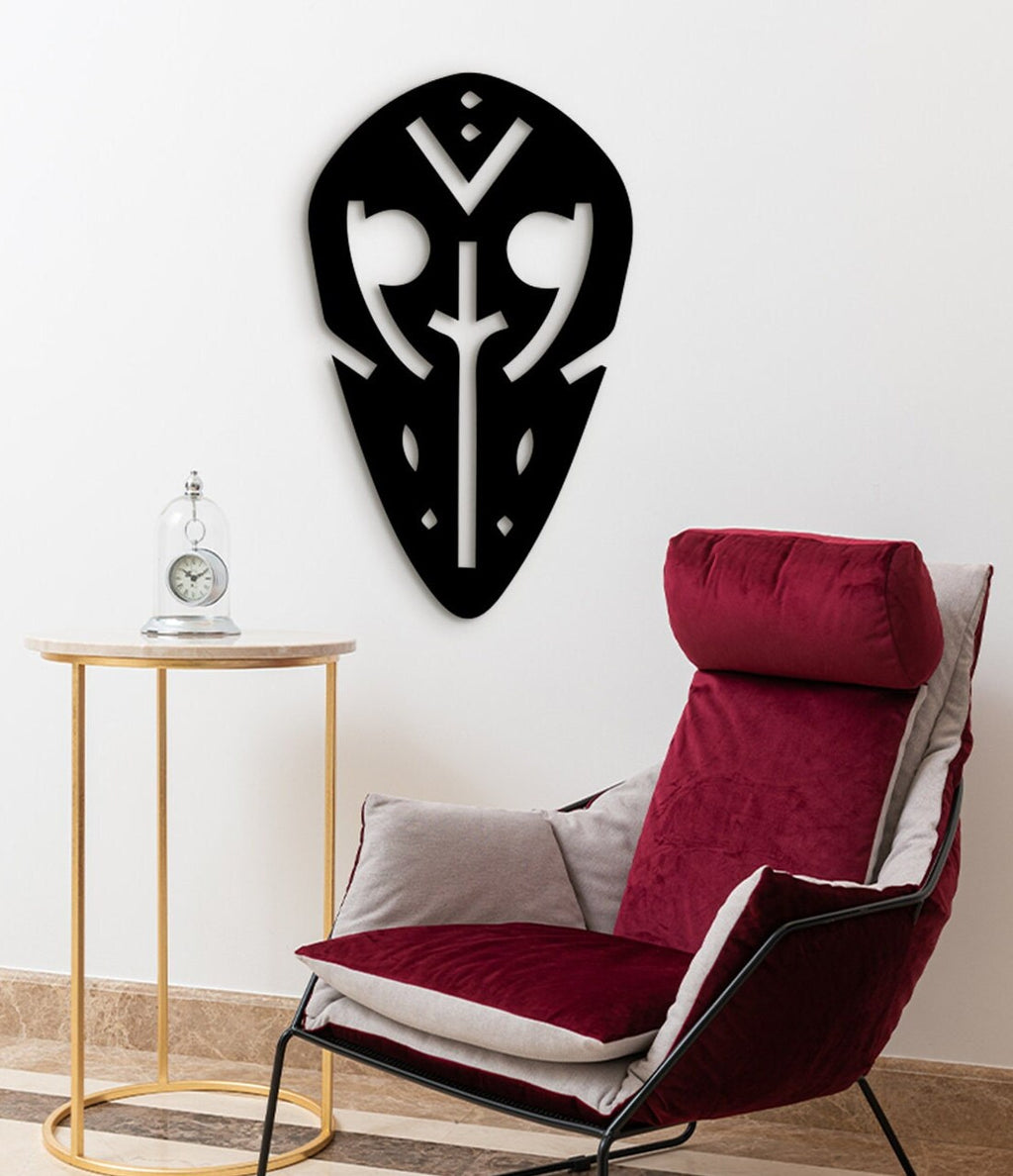 African Mask Wall Decor: Laser Cut Wood Art