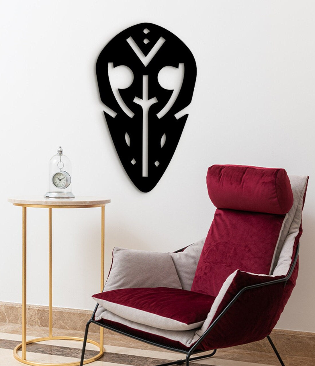 African Mask Wall Decor: Laser Cut Wood Art