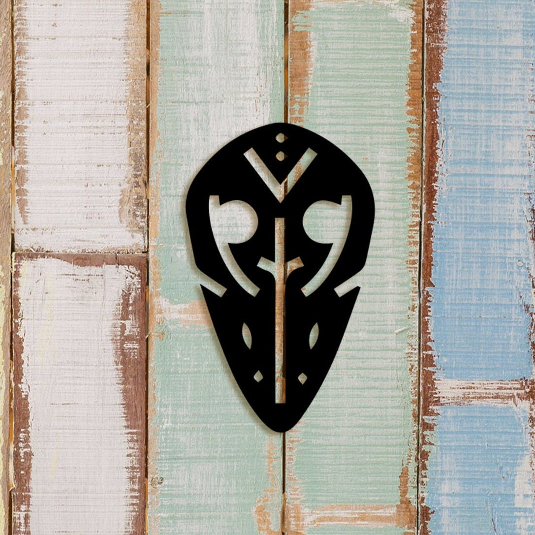 African Mask Wall Decor: Laser Cut Wood Art