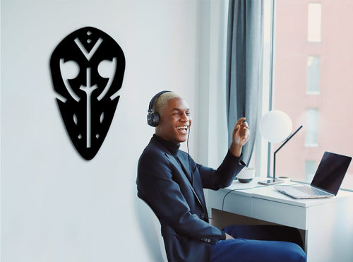 African Mask Wall Decor: Laser Cut Wood Art