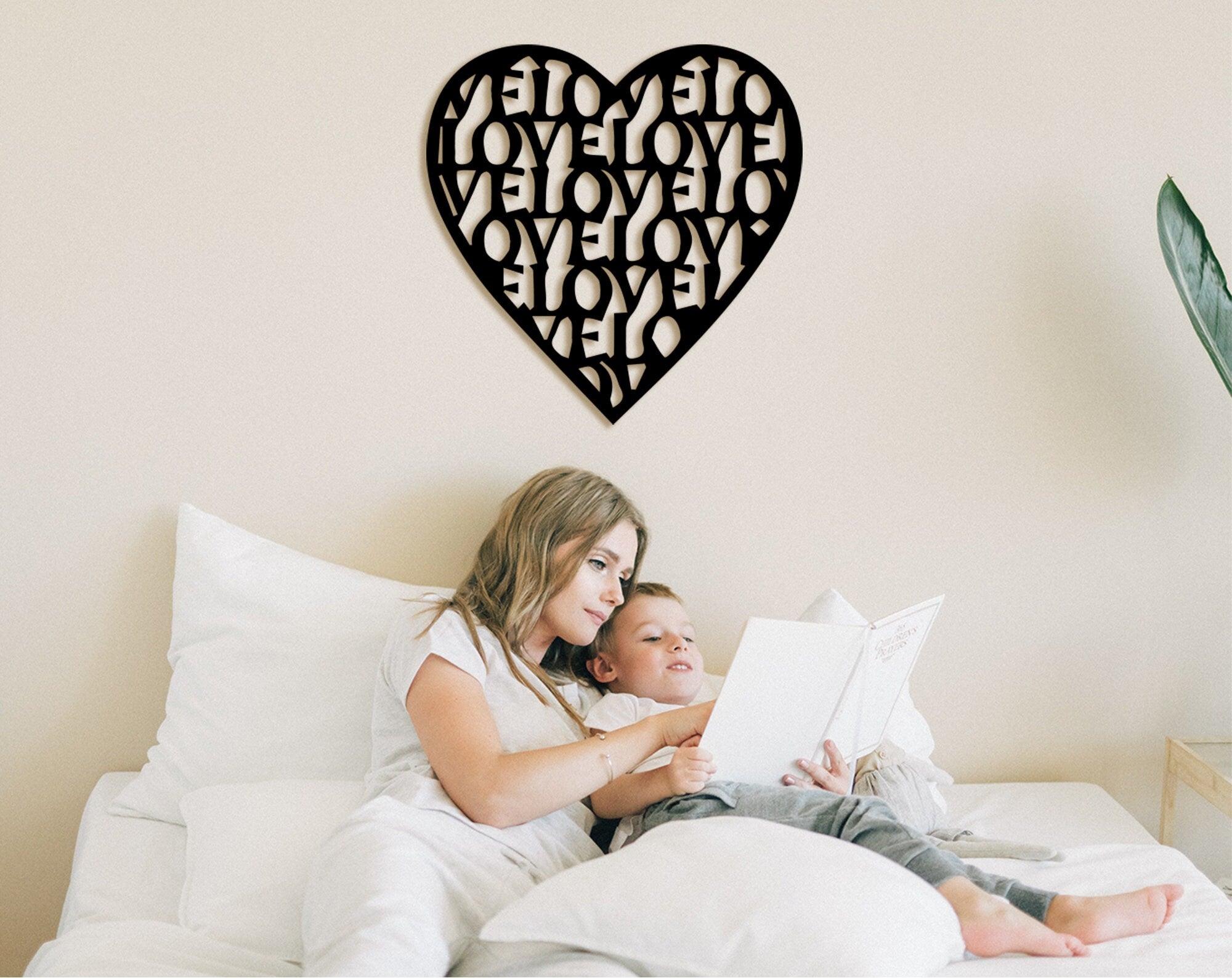 Geometric Heart Wood Wall Art: Love Home Decor