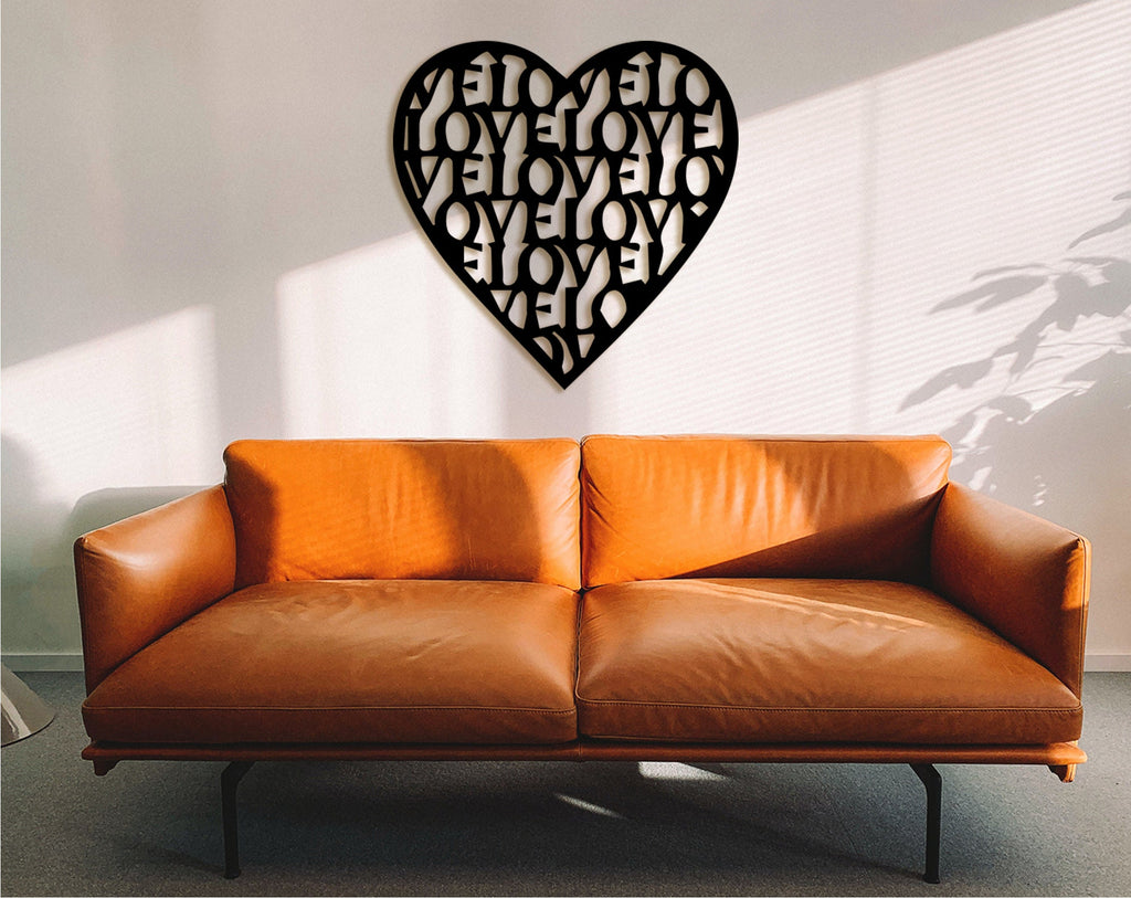 Geometric Heart Wood Wall Art: Love Home Decor