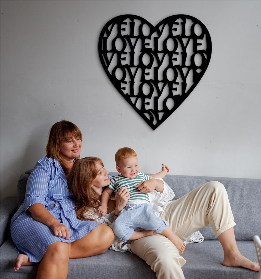 Geometric Heart Wood Wall Art: Love Home Decor