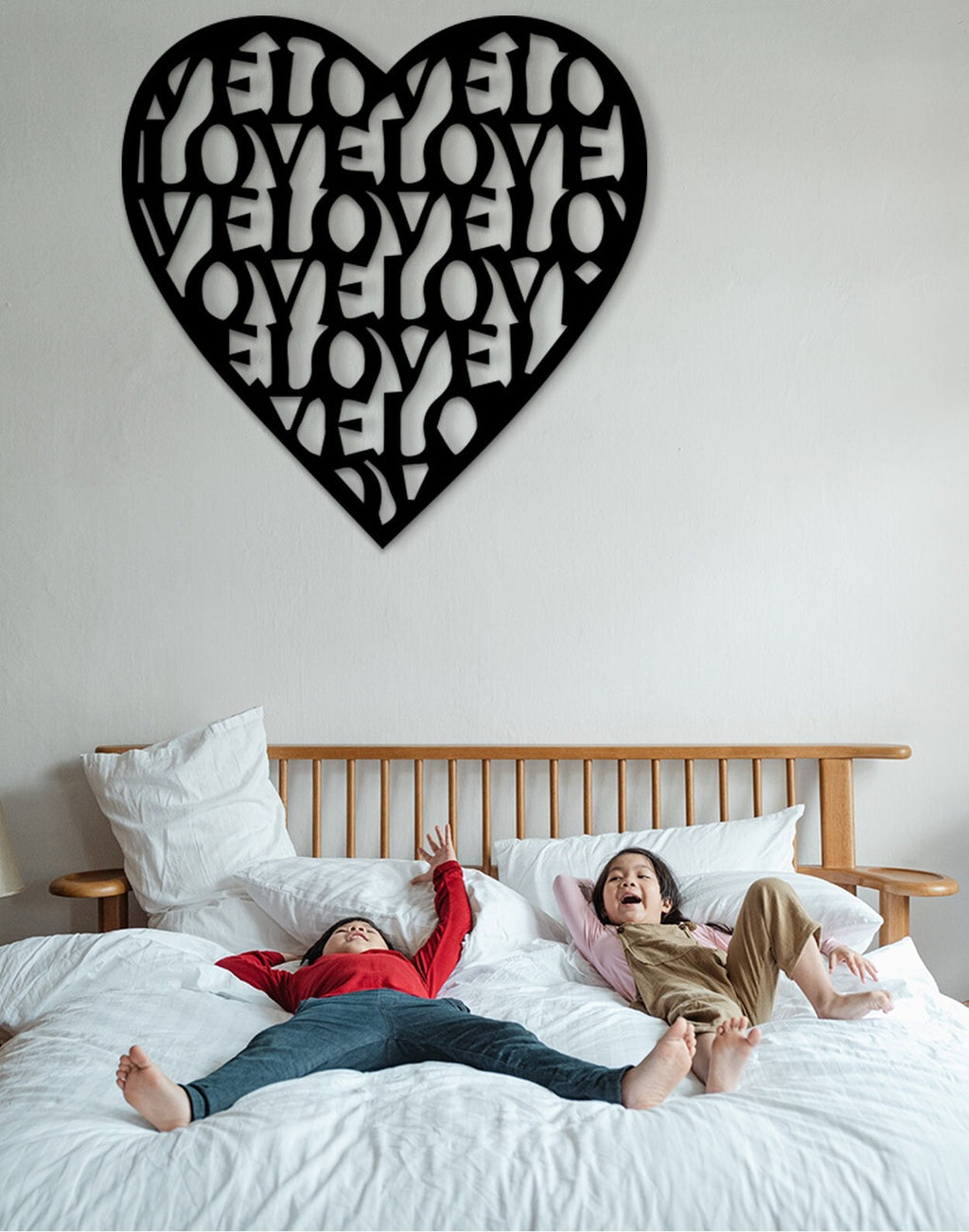 Geometric Heart Wood Wall Art: Love Home Decor