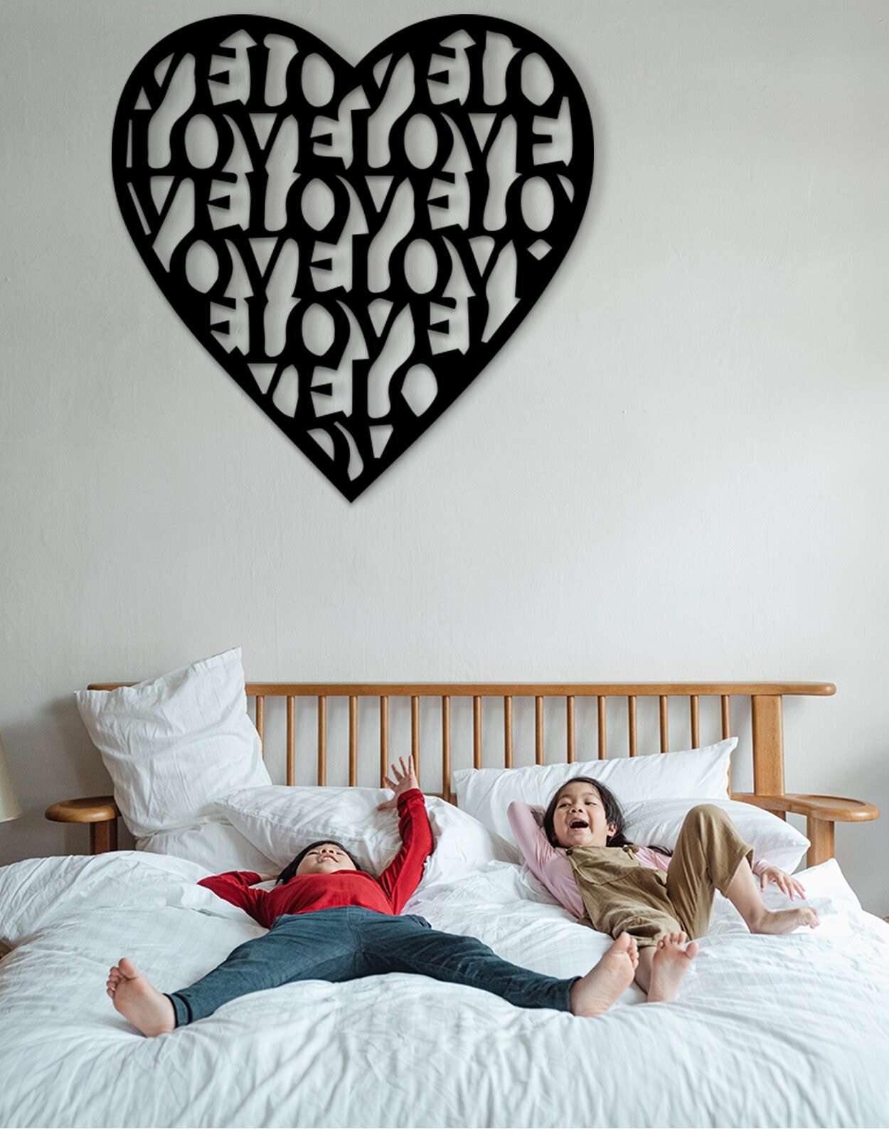 Geometric Heart Wood Wall Art: Love Home Decor