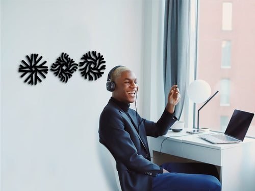 3 Piece Neuron Wood Wall Art: Medical Office Decor
