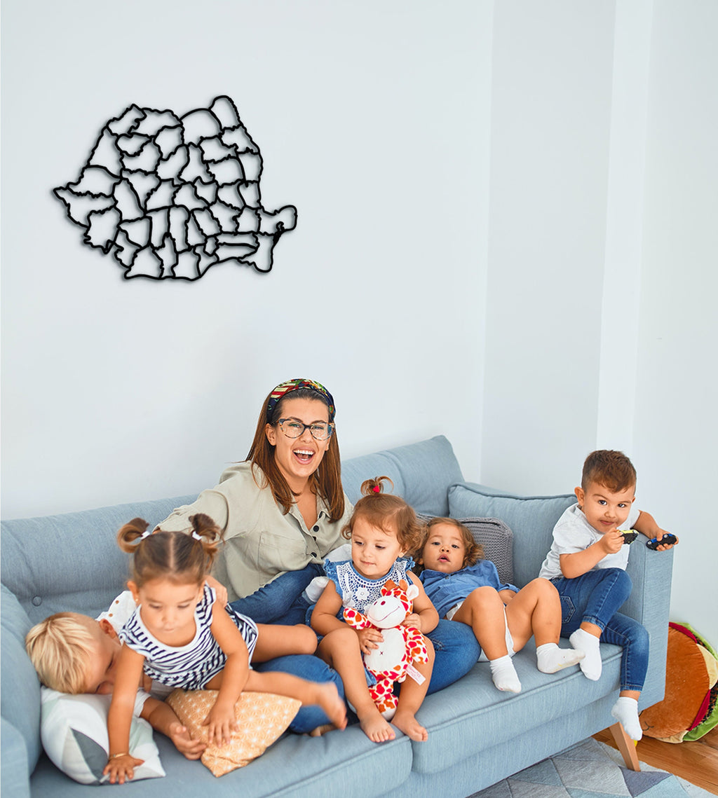 3D Wooden Romania Map: Laser Cut Wall Art