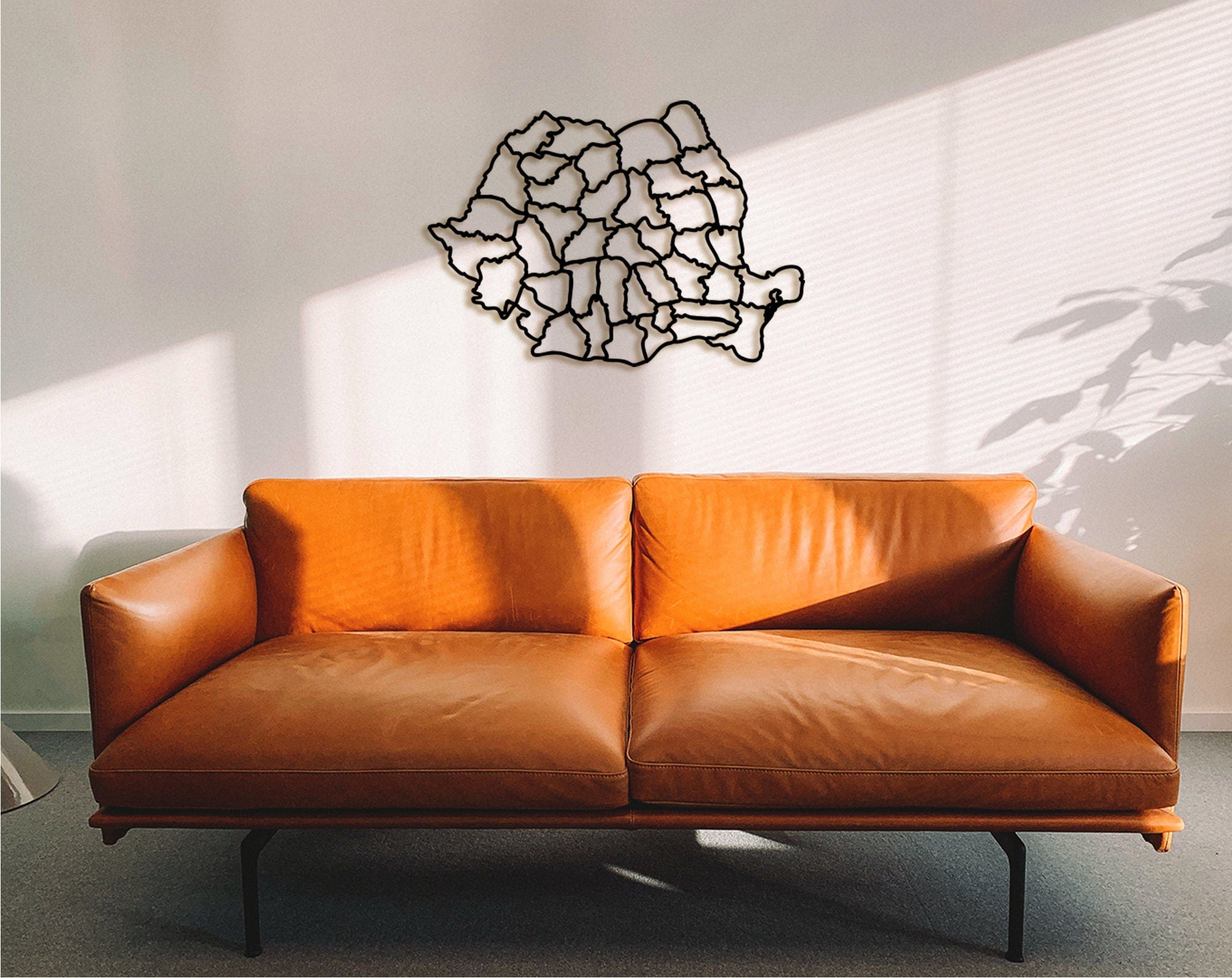 3D Wooden Romania Map: Laser Cut Wall Art