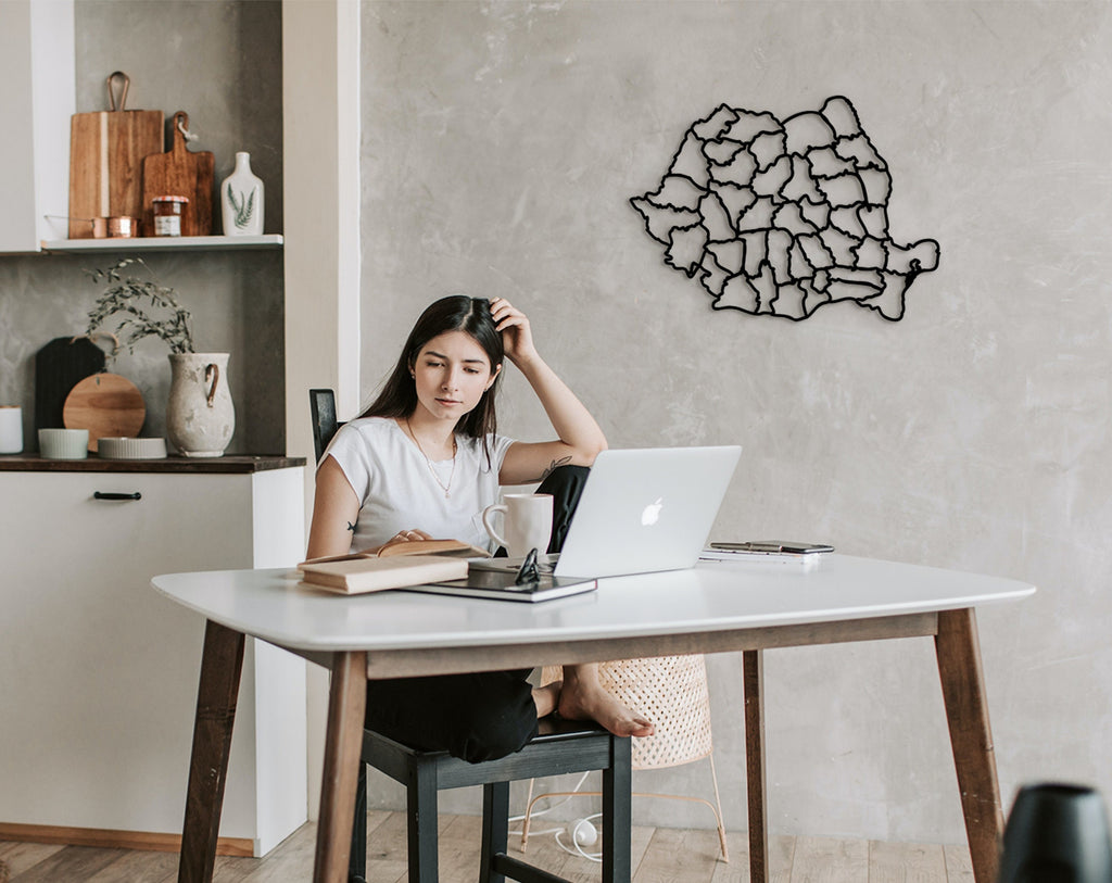 3D Wooden Romania Map: Laser Cut Wall Art