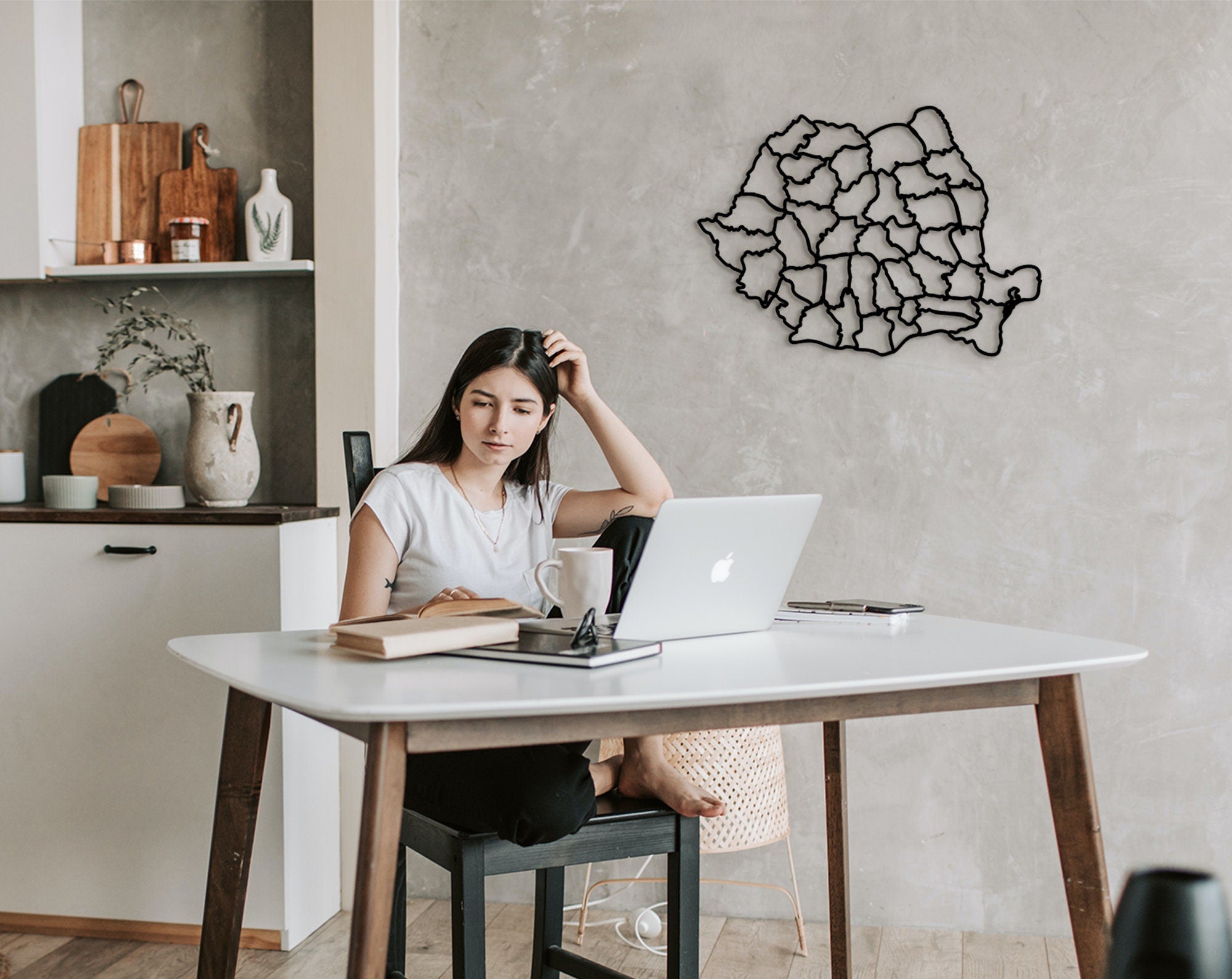 3D Wooden Romania Map: Laser Cut Wall Art