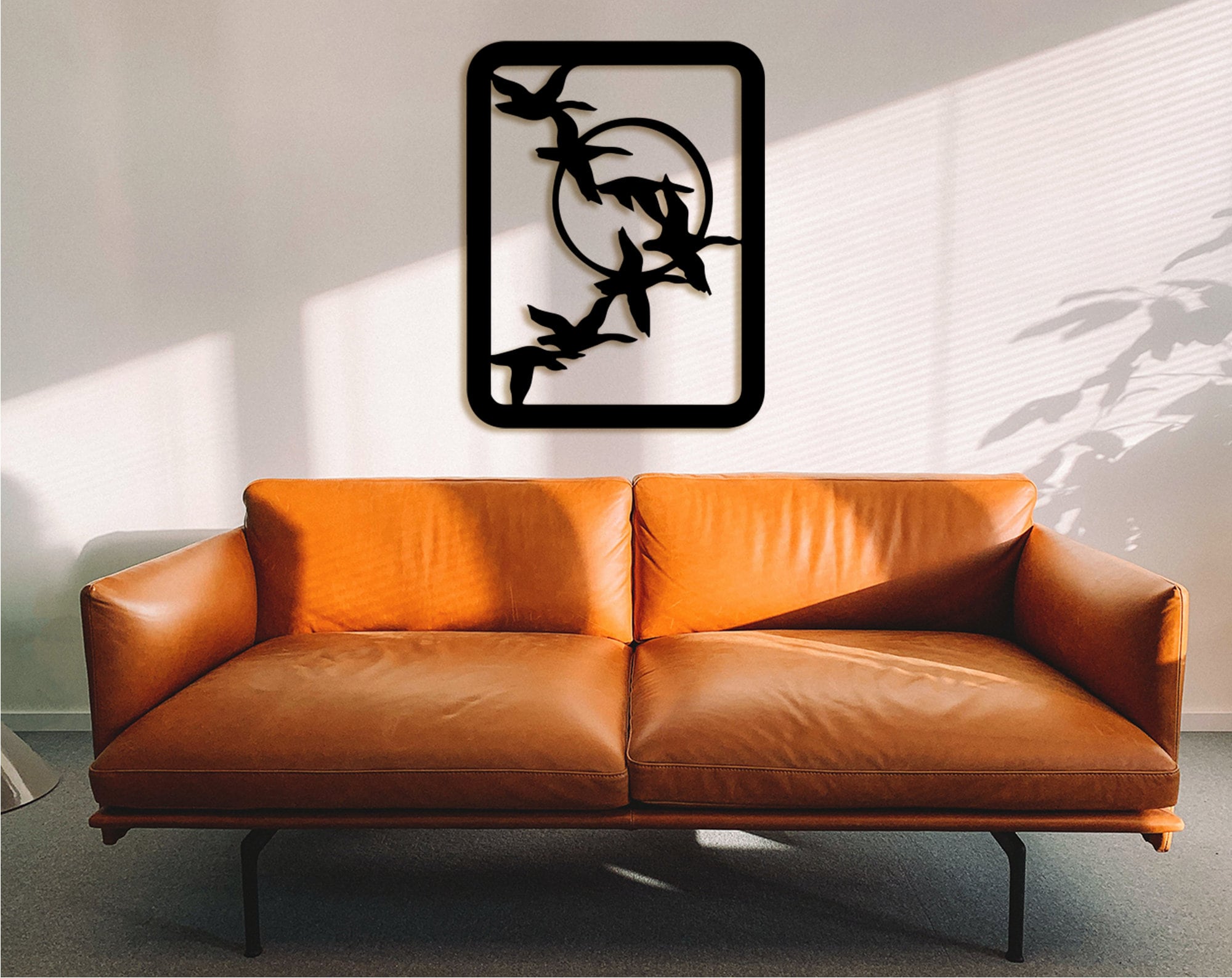 Geometric Geese Wood Wall Art: Modern Home Decor