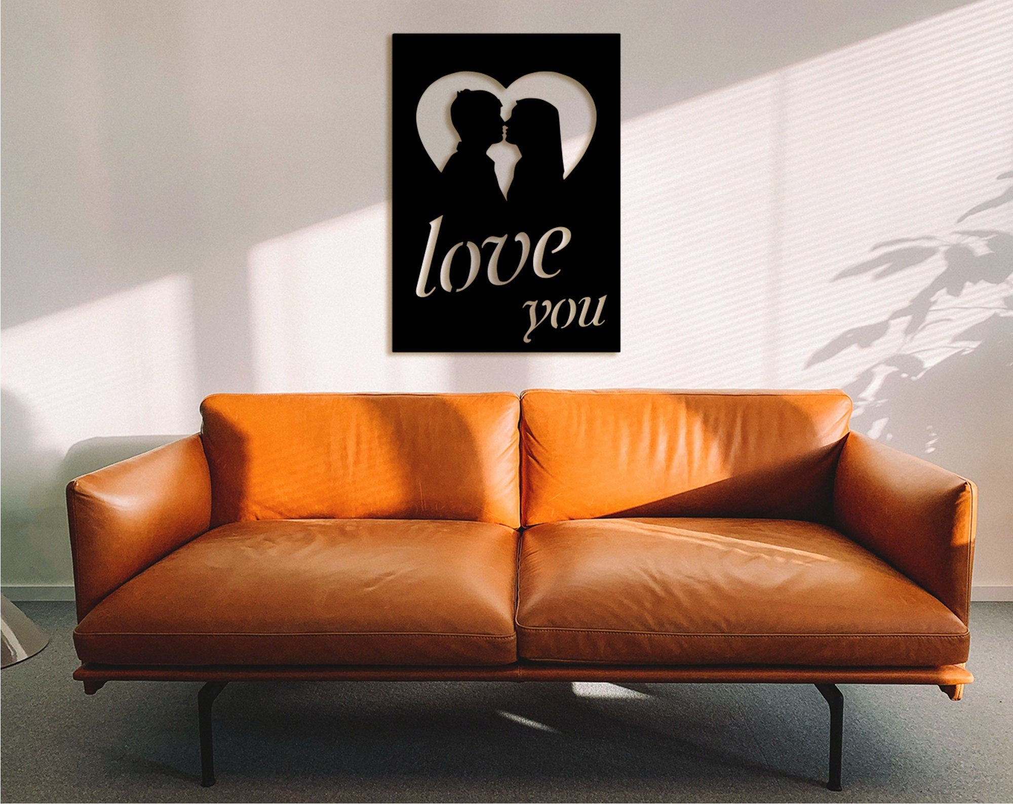Love You Wood Sign: 3D Shadow Effect, Valentines Gift