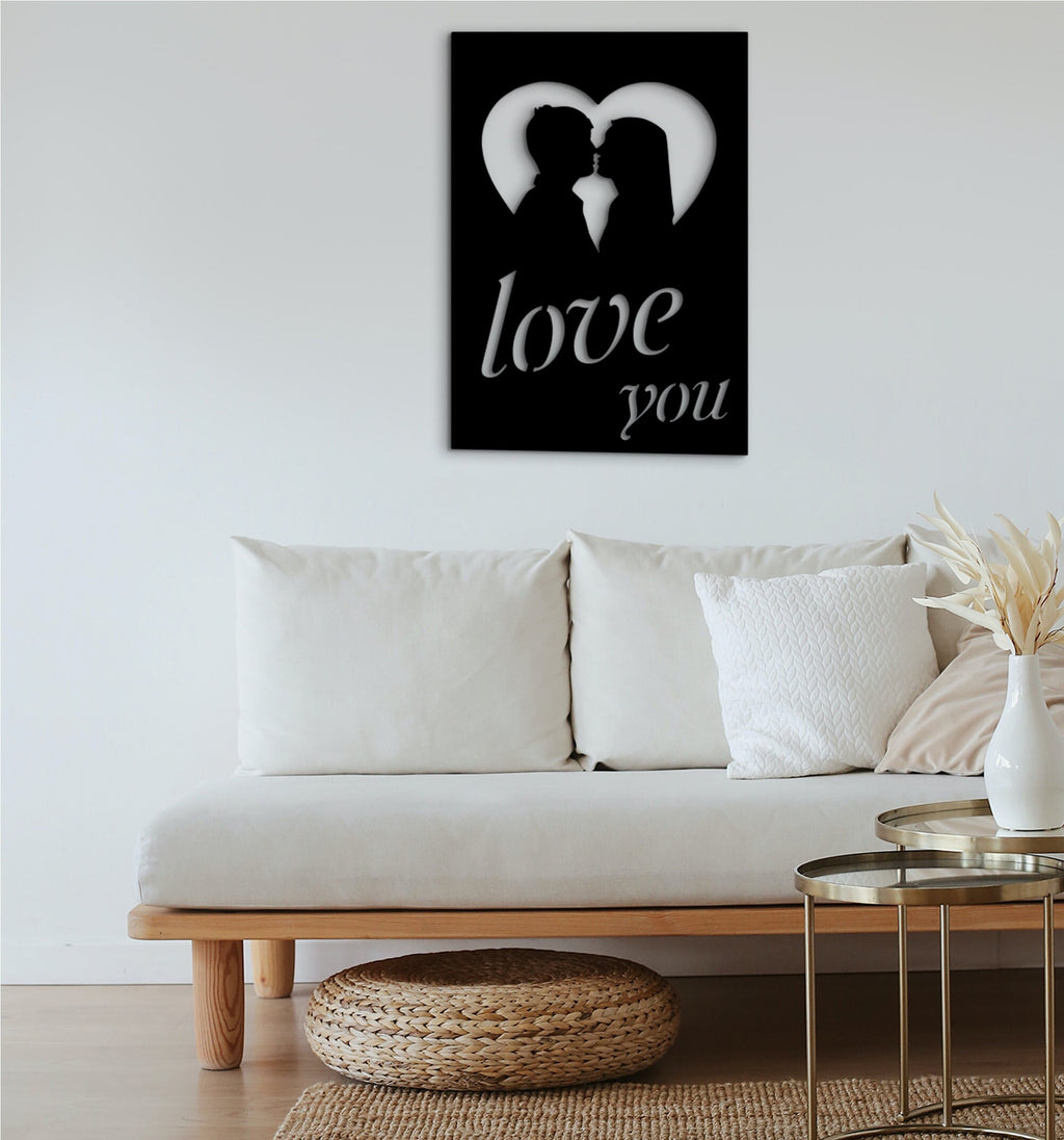Love You Wood Sign: 3D Shadow Effect, Valentines Gift