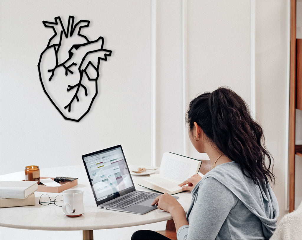 Geometric Human Heart Wall Decor: Healthcare Gift, Medical Art