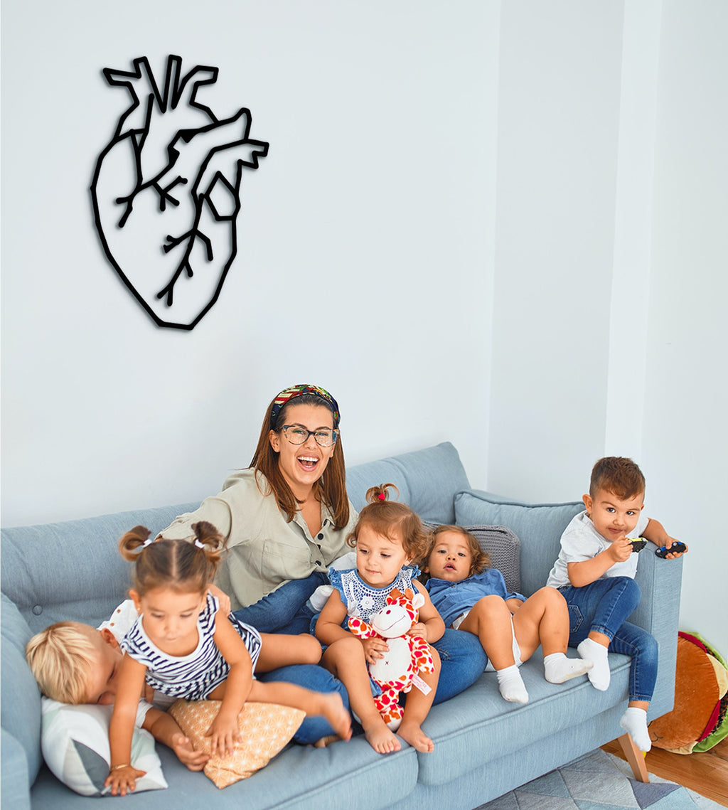 Geometric Human Heart Wall Decor: Healthcare Gift, Medical Art