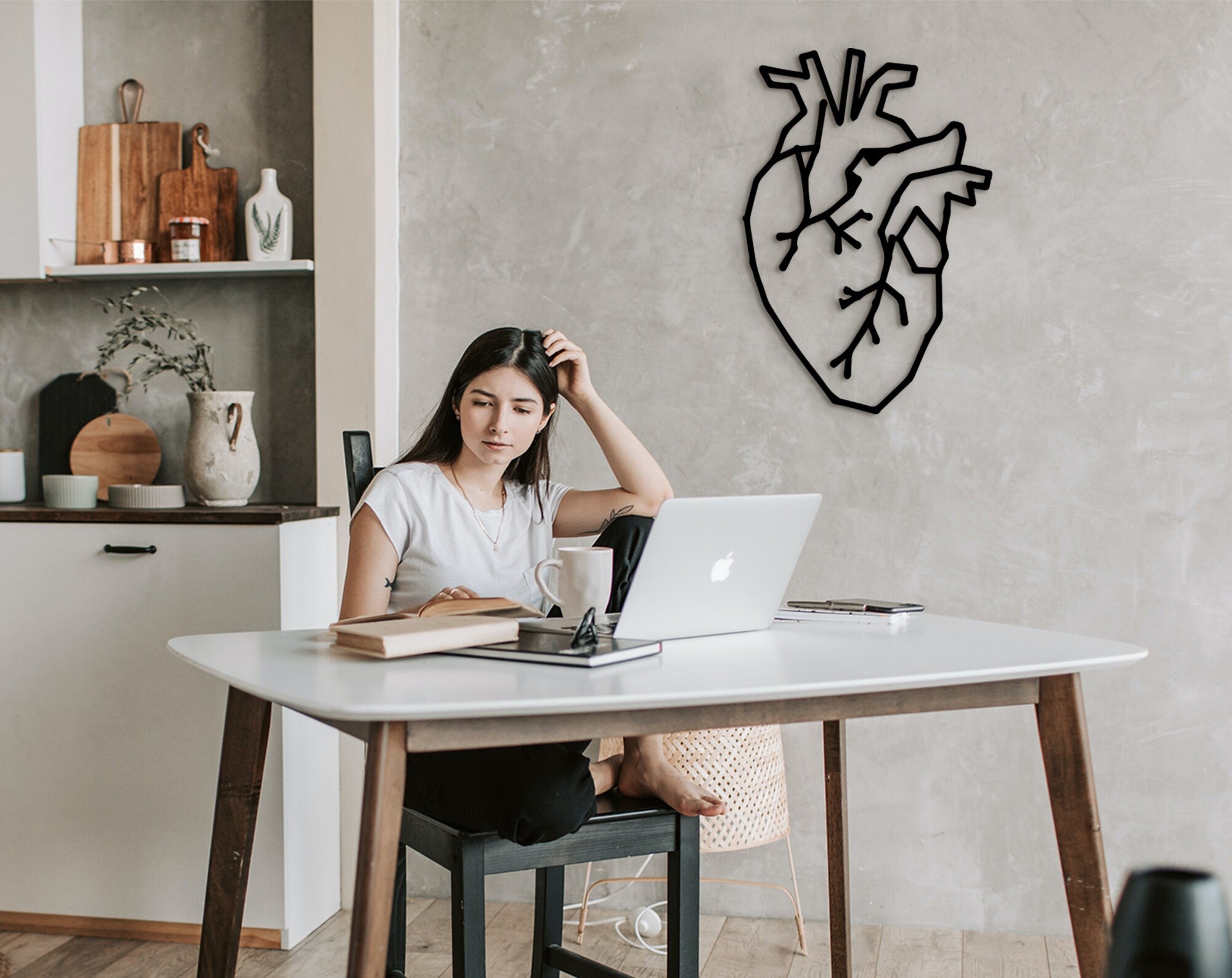 Geometric Human Heart Wall Decor: Healthcare Gift, Medical Art
