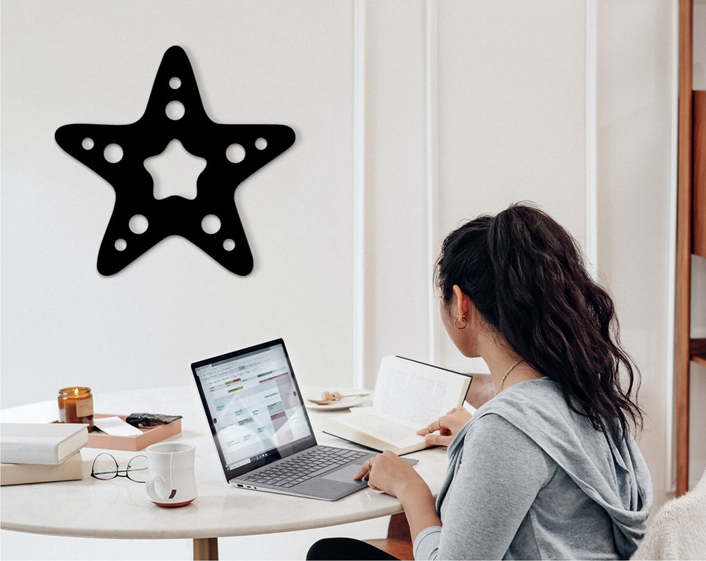Starfish Wood Wall Decor: 3D Shadow Art